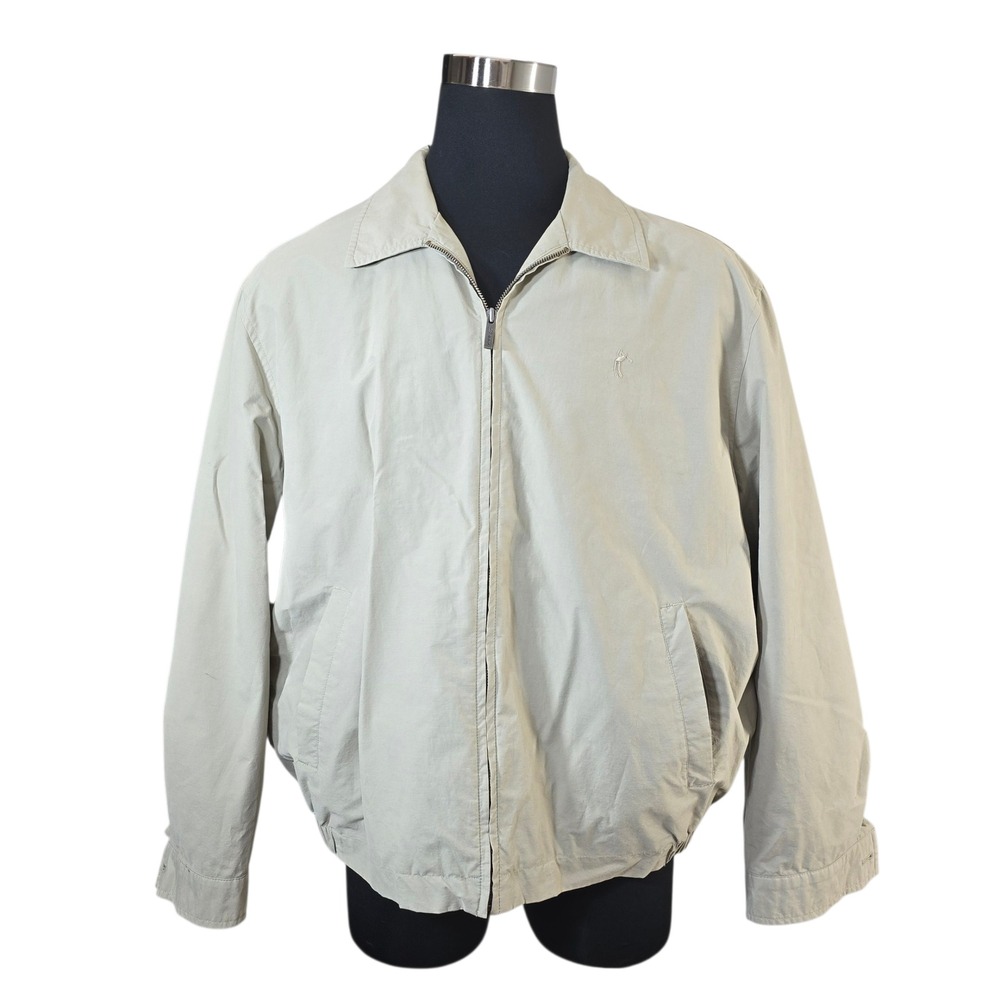 Tasso Elba Golf‎ Mens XL Beige Jacket Full Zip Golfing Lightweight Coat